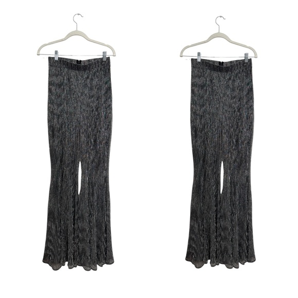 House of CB Tamara Crop Top Alexandra Flare Pants Silver Lurex Matching Set - Picture 6 of 11